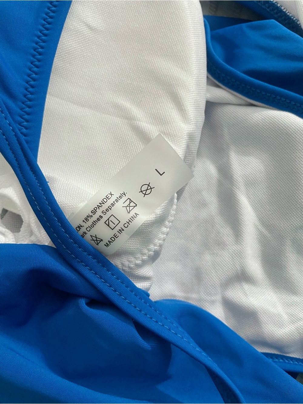 Amazon Royal Blue One-Piece Swimsuit with Front Ring Cutout NWOT - L - Picture 5 of 5